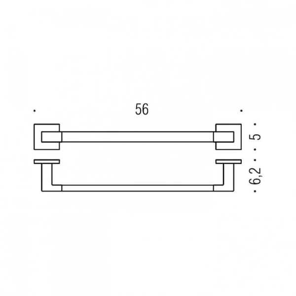 Полотенцедержатель Colombo Basic Q хром B3710 (детальная фотография), современные, hi-tech