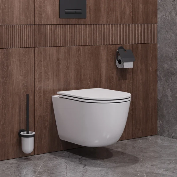 Унитаз подвесной Cezares Relax безободковый CZR-3806-53-TH-TOR/SC (детальная фотография), без бачка, со скрытым бачком