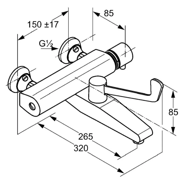 Смеситель для раковины Kludi Medi Care с термостатом 350850564 (детальная фотография), для раковины