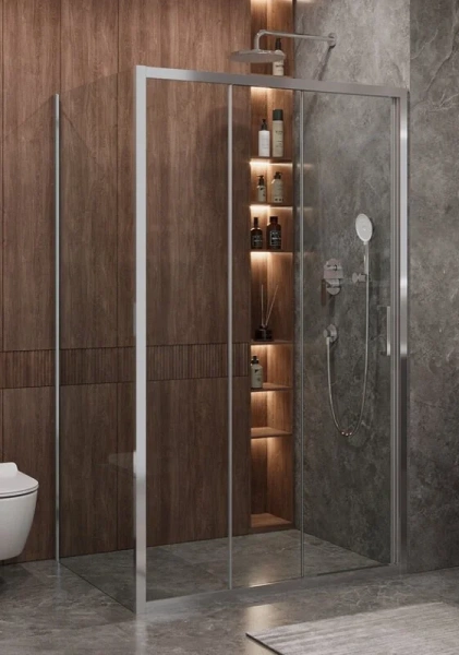 Душевой уголок Cezares Molveno 120х80 см стекло прозрачное профиль хром MOLVENO-AHF-31-120/80-C-CR-IV (детальная фотография)