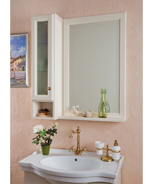 Шкаф для ванной, петли слева, цвет слоновая кость матовый, фурнитура бронза, La Beaute Michel SMI24AVO.Sx.O.BR (детальная фотография) index_1