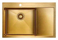 Мойка для кухни Paulmark Elde 78 см брашированное золото, левая