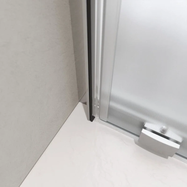 Душевая дверь в нишу BelBagno Luce 120 см профиль хром стекло рифленое LUCE-BF-1-120-P-Cr (детальная фотография), хром