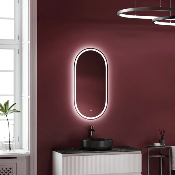 Зеркало с подсветкой Sancos Oval 45 см овальное OV45F (детальная фотография), с подсветкой