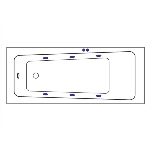 Ванна гидромассажная Excellent Ava Soft 170 x 70 см, белый/золото, WAEX.AVA17.SOFT.GL (детальная фотография), современныe, hi-tech