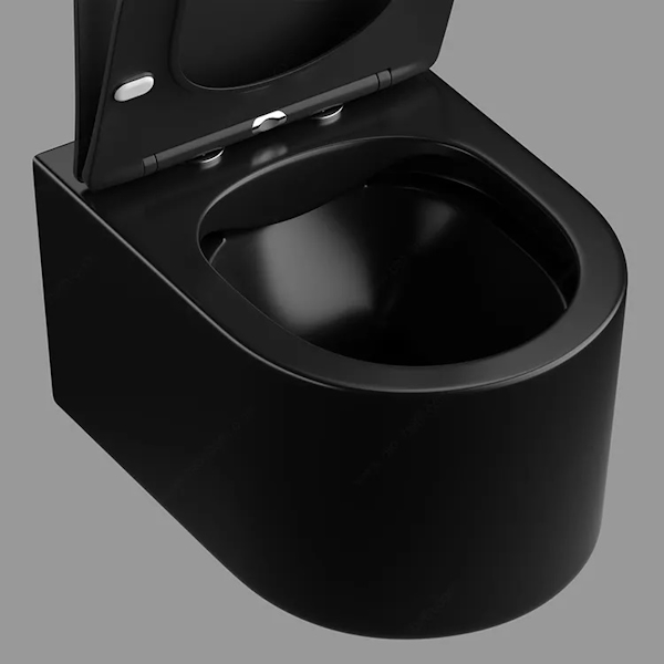 Унитаз подвесной Ceruttispa Tanaro черный CT9238 (детальная фотография), современные, hi-tech, круглые