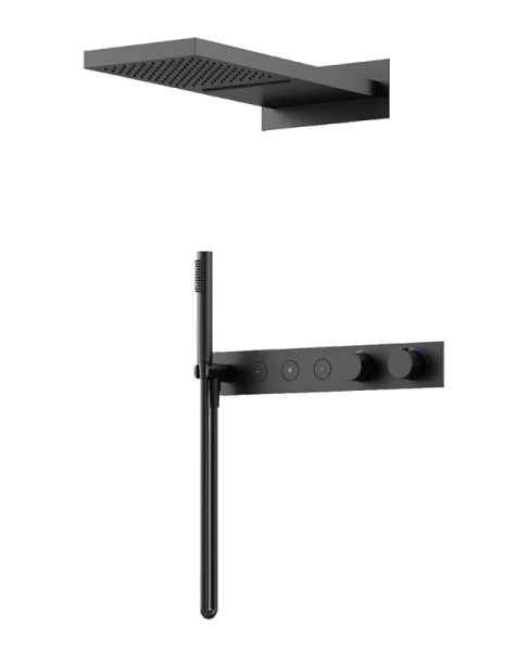 Душевой комплект Sancos Linn черный матовый SC9023MB (детальная фотография)