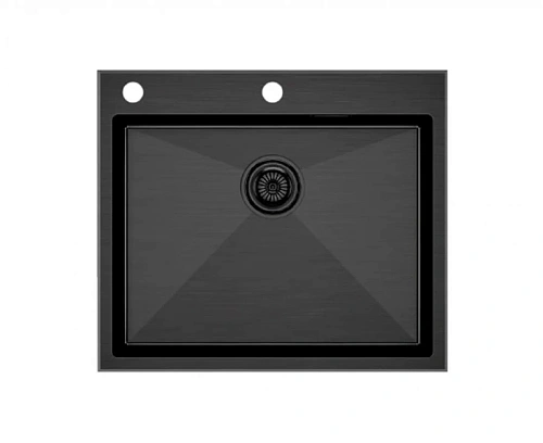 Мойка для кухни Paulmark Kroner-Edge 59 см вороненая сталь - фото 1