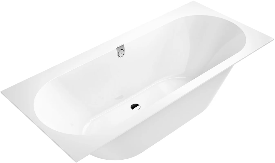 Ванна квариловая Villeroy & Boch Oberon 2.0 180х80 см со сливом-переливом UBQ180OBR2DV-01 (детальная фотография), квариловые