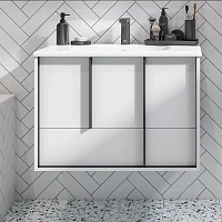 Тумба под раковину подвесная Акватон Ривьера 80 см белая матовая