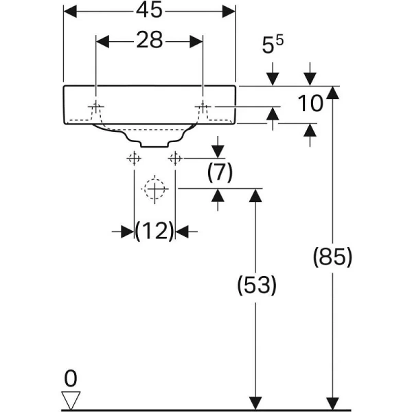 Раковина Geberit Citterio 45 см подвесная 500.541.01.1 (детальная фотография), белые