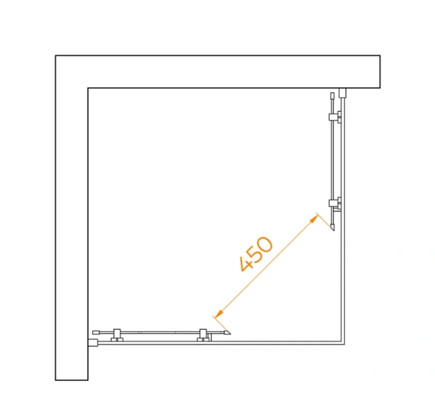 Душевой уголок RGW Passage PA-030 80x80 см профиль хром, стекло прозрачное 3508103088-11 (детальная фотография), квадратные
