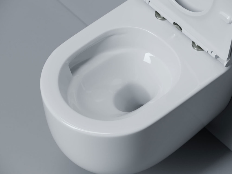 Унитаз подвесной Ceramicanova Voga сиденье микролифт CN4012T (детальная фотография), белые