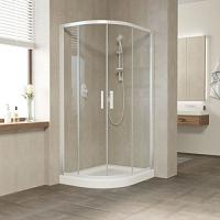 Душевой уголок профиль белый стекло прозрачное Vegas-glass