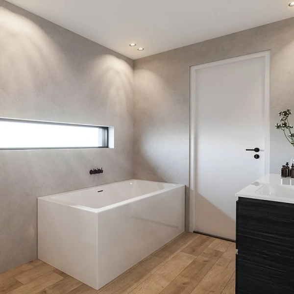 Акриловая ванна Riho Rething Cubic Fall Plug & Play, B105023005/B105022005, 170 x 75 см, литые панели слева/справа, наполнение через перелив, цвет белый (детальная фотография), 170х75