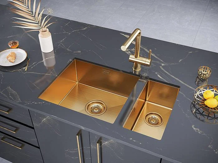 Мойка для кухни Paulmark Klein 23 см брашированное золото PM202344-BG (детальная фотография), врезные