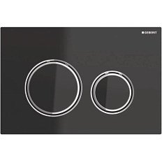 Клавиша смыва Geberit Sigma 21 черная/кольца хром