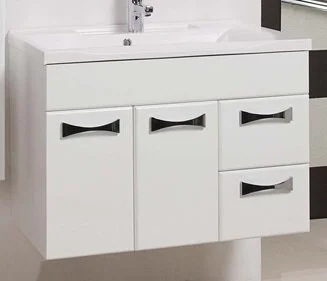 Тумба с раковиной подвесная Акватон Диор 1A167801DR010 80 см с двумя дверцами и двумя ящиками (детальная фотография)
