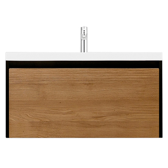 Тумба под раковину подвесная Velvex Klaufs 88 см черная/шатане tpKLA.90.1Y-617.217 (детальная фотография)