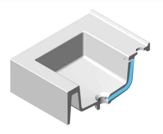 Раковина Акватон Квадро Про 100 см левая 1A733331QA01L (детальная фотография), прямоугольной формы