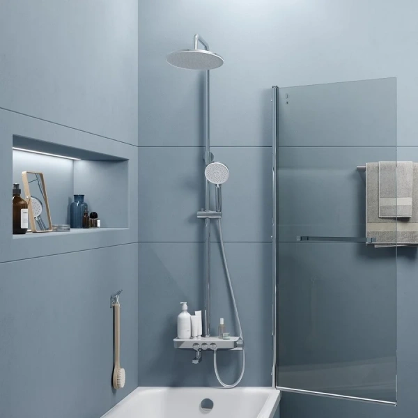 Душевая стойка IDDIS Shelfy SHE латунь (детальная фотография), настенные