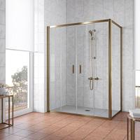 Душевой уголок профиль бронза стекло прозрачное Vegas-glass