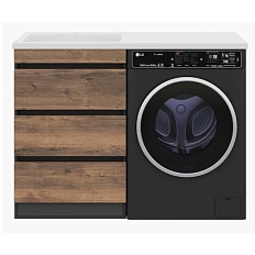 Тумба под раковину напольная Misty Коломбо 60 см дуб Галифакс/антрацит