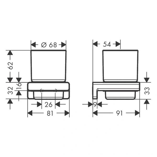 Стакан для ванной Hansgrohe AddStoris 41749990 (детальная фотография), современные, hi-tech
