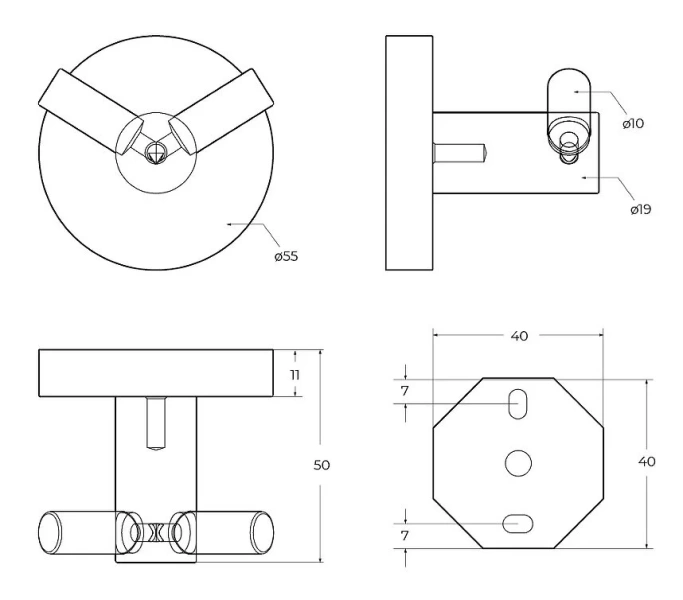 Крючок для ванной Cezares Relax оружейная сталь RELAX-HKD-GM (детальная фотография), современные, hi-tech