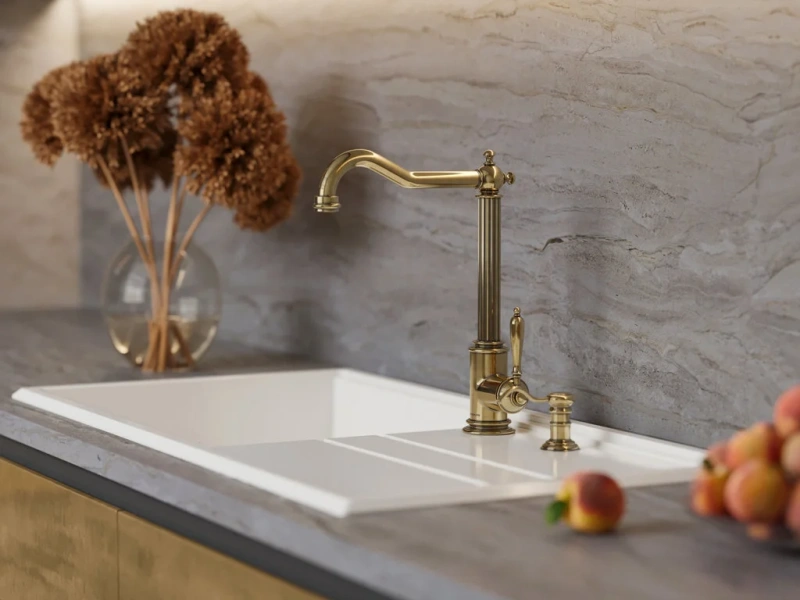 Смеситель для кухни Omoikiri Toshima-AB античная латунь 4994324 (детальная фотография), для кухни