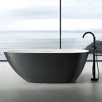 Ванна из искусственного камня Abber Dortmund 170x75 см черно-белая матовая