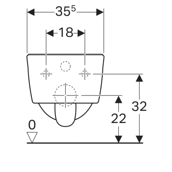 Унитаз подвесной Geberit iCon 204070000 (детальная фотография), с горизонтальным, прямым выпуском, с прямым выпуском