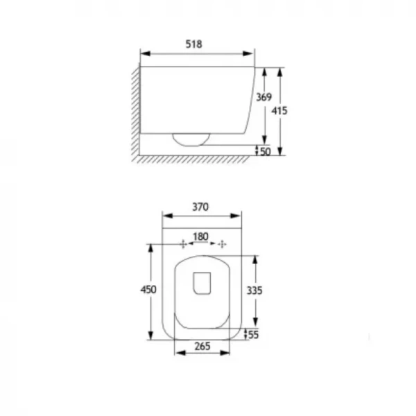 Унитаз подвесной Allen Brau Liberty антрацит 4.33007.AN (детальная фотография), подвесные, встраиваемые