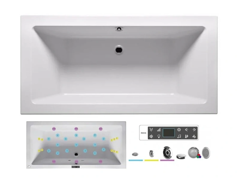 Ванна гидромассажная Riho Lusso 180 x 90 см, BLISS BA7700500000000_BLISS (детальная фотография), акриловые