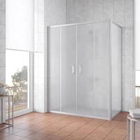 Душевой уголок профиль матовый хром стекло сатин Vegas-glass