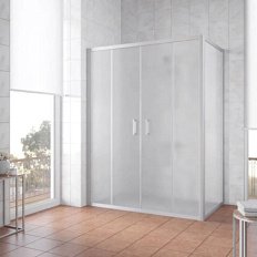 Душевой уголок профиль матовый хром стекло сатин Vegas-glass