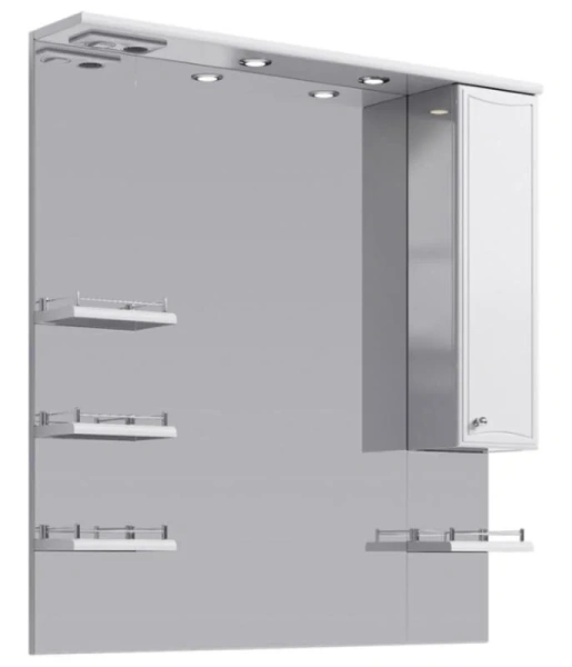 Зеркальный шкаф с подсветкой Aqwella Barcelona 100 см белый Ba.02.10 (детальная фотография)