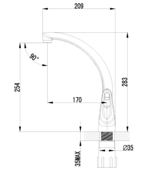 Смеситель для кухни Lemark Luna LM4155C (детальная фотография), для кухни