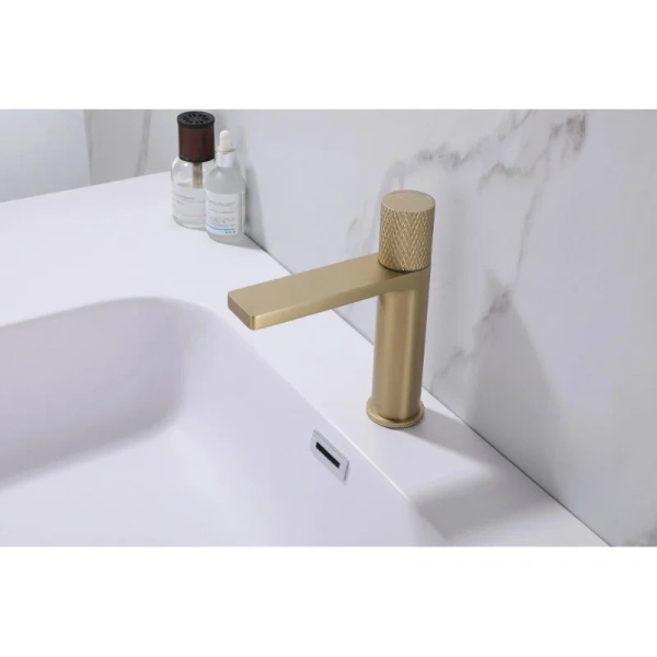 Смеситель для раковины Abber Rund золото матовое AF8710G (детальная фотография), современные, hi-tech, декорированные