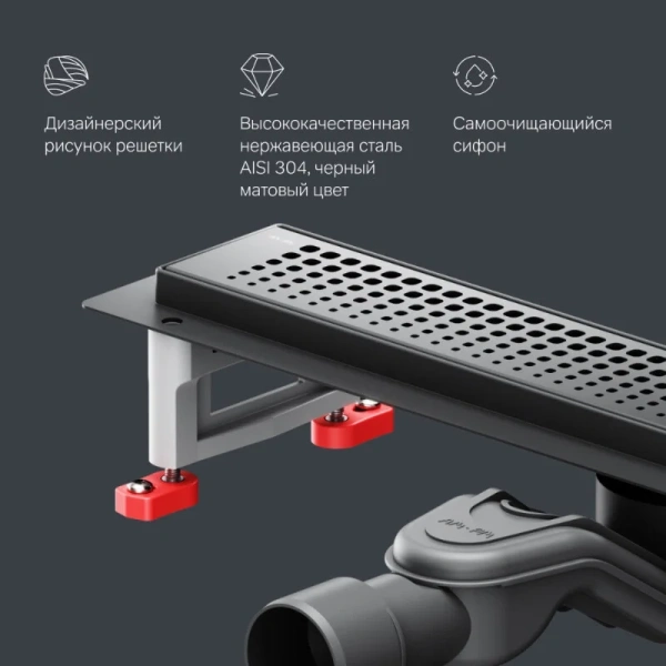 Душевой лоток Am.Pm MasterFlow 50 см черный матовый W01SC-P11-050-01BM (детальная фотография), черые index_1