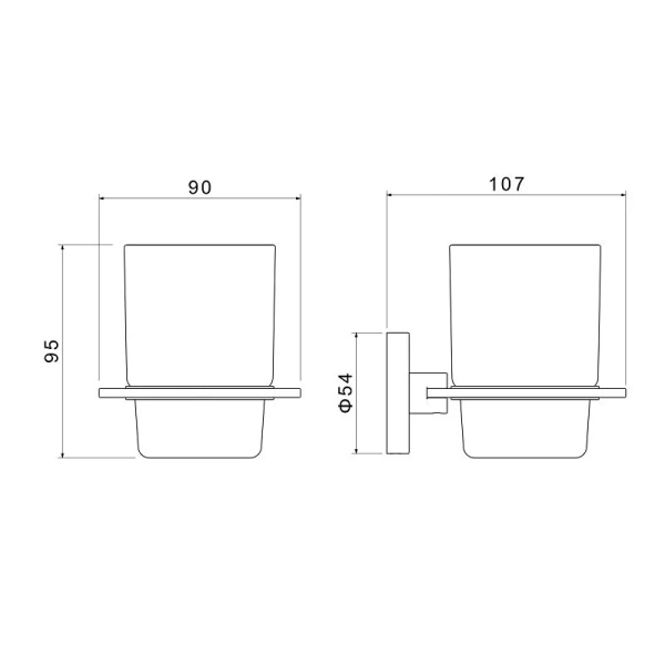 Стакан для ванной Акватек Оберон хром AQ4204CR (детальная фотография), современные, hi-tech