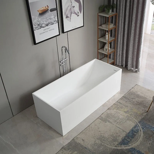 Ванна из искусственного камня Abber Stein 180x76 см белая матовая AS9642-1.8 (детальная фотография), 180x75 см