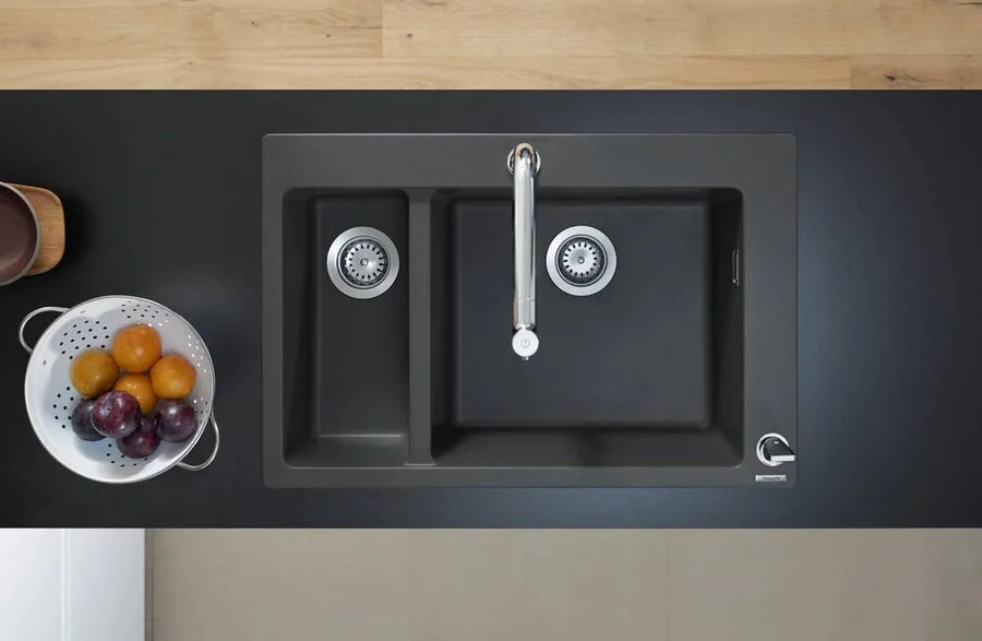 Смеситель для кухни Hansgrohe Metris Select M71 хром 73804000 (детальная фотография), с 2 монтажными отверстиями