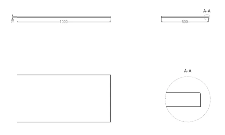 Столешница Salini Costa 100 см покраска по RAL полностью 200122MF (детальная фотография), по запросу