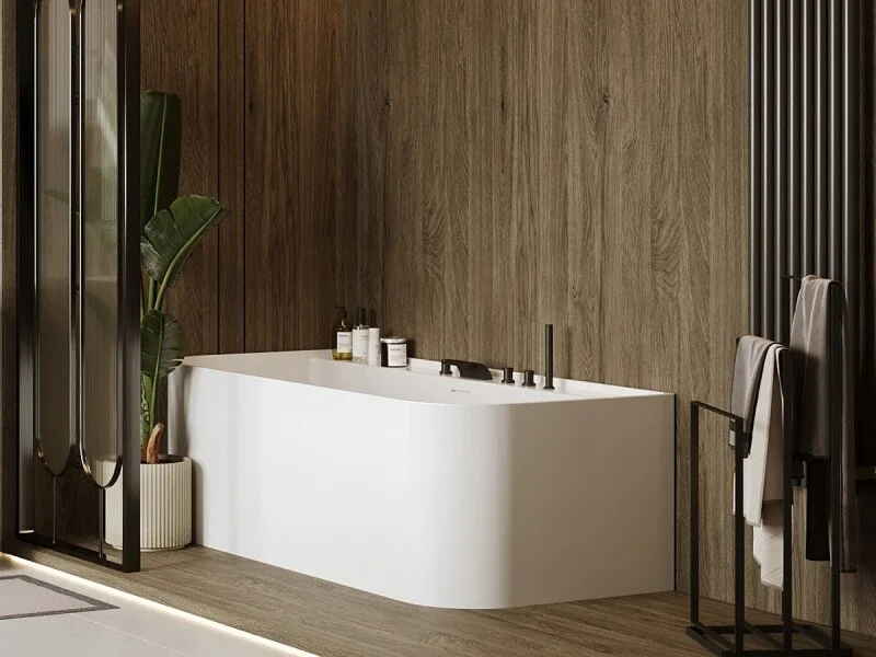 Ванна из искусственного камня Belux Атланта ВА-1700, 4810924288912, 170 x 75 см, с подставкой, черный (детальная фотография), 170х75