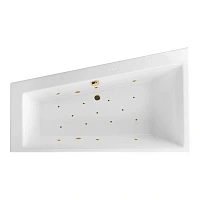 Ванна гидромассажная Excellent Sfera Slim Relax 170 x 100 см, левая, белый/золото, WAEX.SFL17S.RELAX.GL