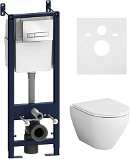 Унитаз с инсталляцией Am.Pm Spirit клавиша белый глянец