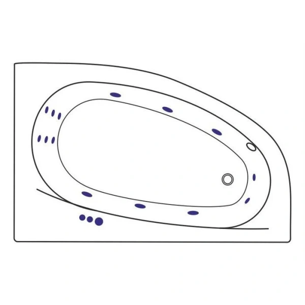 Ванна гидромассажная Excellent Kameleon Smart 170 x 110 см, правая, белый/золото, WAEX.KMP17.SMART.GL (детальная фотография), современныe, hi-tech