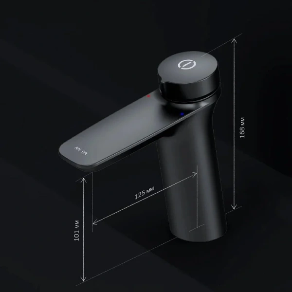 Смеситель для раковины Am.Pm Inspire 2.0 черный матовый F50A02522 (детальная фотография), современные, hi-tech