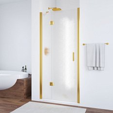 Душевая дверь профиль золотой стекло шиншилла Vegas-glass